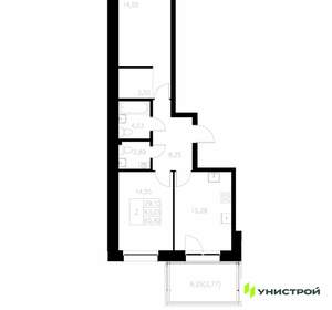 2-к квартира, вторичка, 66м2, 1/7 этаж