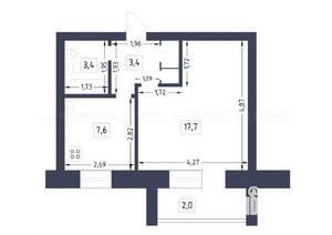 1-к квартира, вторичка, 36м2, 2/5 этаж
