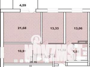 3-к квартира, вторичка, 73м2, 12/12 этаж