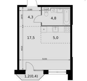 Студия квартира, вторичка, 32м2, 4/20 этаж