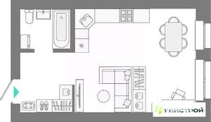 1-к квартира, вторичка, 34м2, 3/10 этаж