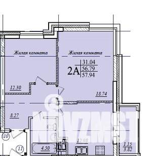 2-к квартира, сданный дом, 58м2, 6/19 этаж