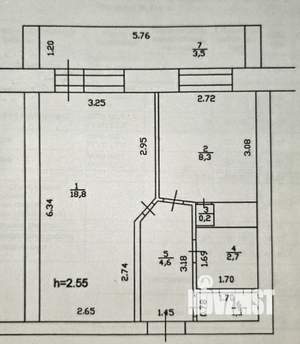 1-к квартира, вторичка, 40м2, 8/14 этаж