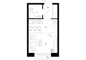 Студия квартира, вторичка, 22м2, 10/26 этаж