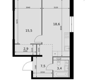 1-к квартира, вторичка, 48м2, 11/20 этаж