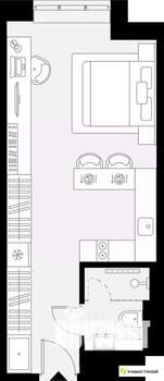 1-к квартира, вторичка, 28м2, 2/27 этаж