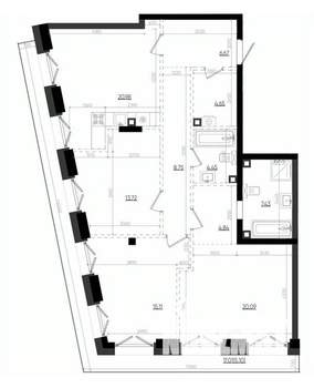 3-к квартира, вторичка, 112м2, 13/19 этаж