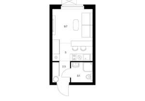 Студия квартира, вторичка, 20м2, 14/17 этаж