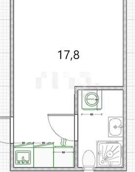 Студия квартира, вторичка, 18м2, 4/5 этаж