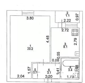 1-к квартира, вторичка, 36м2, 5/5 этаж
