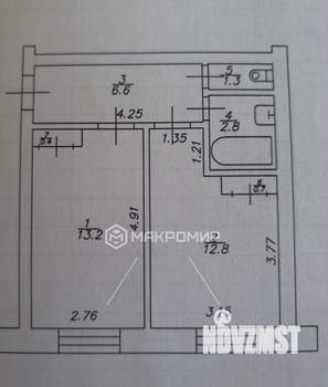 2-к квартира, вторичка, 37м2, 5/9 этаж