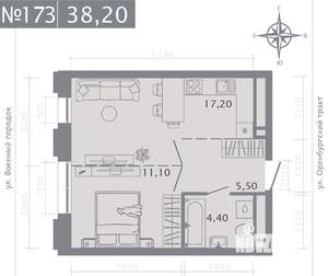 1-к квартира, строящийся дом, 38м2, 21/25 этаж