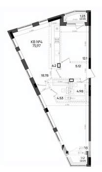 3-к квартира, вторичка, 76м2, 2/9 этаж