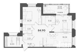 3-к квартира, вторичка, 85м2, 5/7 этаж