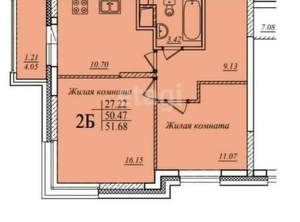 2-к квартира, вторичка, 51м2, 3/19 этаж