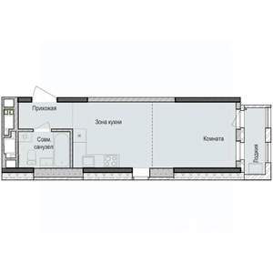 Студия квартира, строящийся дом, 30м2, 13/23 этаж