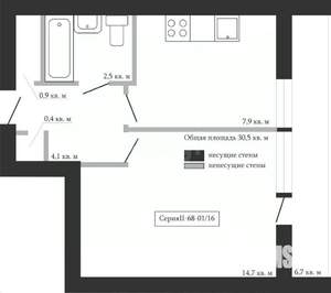 1-к квартира, вторичка, 33м2, 2/8 этаж