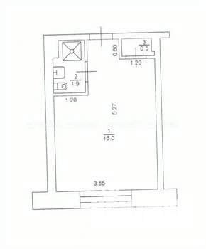 Студия квартира, вторичка, 19м2, 2/3 этаж