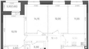 3-к квартира, вторичка, 101м2, 15/24 этаж