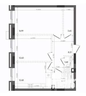 2-к квартира, вторичка, 60м2, 20/22 этаж