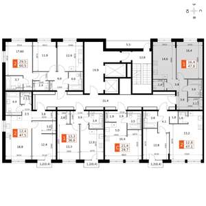 1-к квартира, вторичка, 48м2, 8/19 этаж