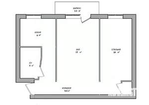 2-к квартира, вторичка, 45м2, 3/5 этаж
