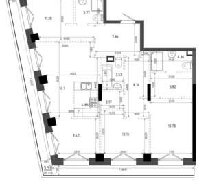 4-к квартира, строящийся дом, 110м2, 12/19 этаж