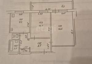 2-к квартира, вторичка, 51м2, 1/10 этаж