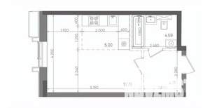 Студия квартира, вторичка, 30м2, 10/22 этаж