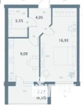 1-к квартира, вторичка, 36м2, 5/10 этаж