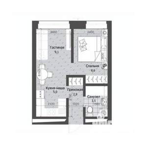 1-к квартира, вторичка, 29м2, 14/22 этаж