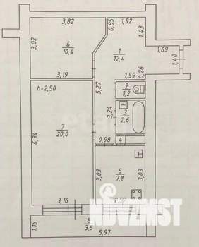 2-к квартира, вторичка, 55м2, 2/14 этаж