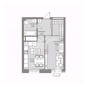 1-к квартира, вторичка, 36м2, 14/25 этаж