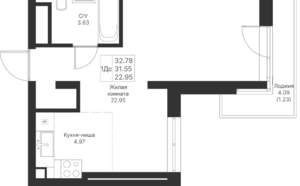 1-к квартира, вторичка, 33м2, 11/25 этаж