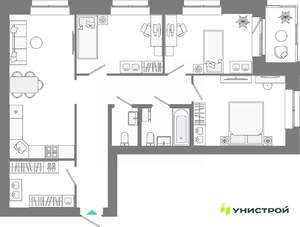 3-к квартира, вторичка, 82м2, 3/10 этаж
