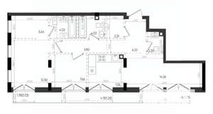 2-к квартира, вторичка, 73м2, 6/8 этаж