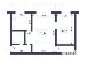 2-к квартира, вторичка, 43м2, 4/5 этаж