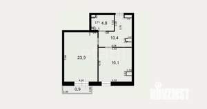 2-к квартира, вторичка, 55м2, 1/7 этаж