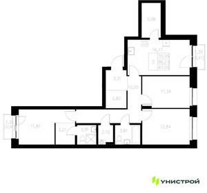 3-к квартира, вторичка, 87м2, 4/7 этаж
