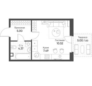 Студия квартира, вторичка, 29м2, 2/18 этаж