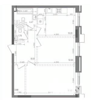 2-к квартира, вторичка, 62м2, 12/14 этаж