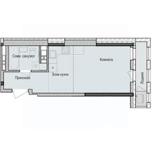Студия квартира, строящийся дом, 29м2, 3/23 этаж
