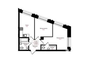 2-к квартира, вторичка, 51м2, 3/25 этаж