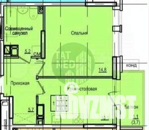1-к квартира, вторичка, 37м2, 12/26 этаж