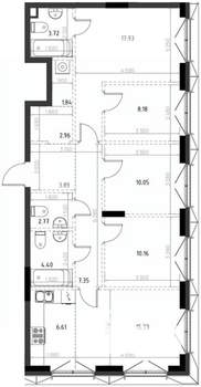 3-к квартира, вторичка, 95м2, 12/15 этаж