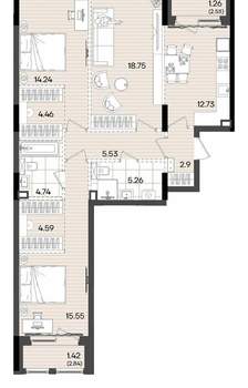 3-к квартира, вторичка, 91м2, 6/9 этаж