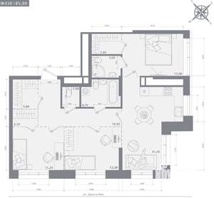 3-к квартира, вторичка, 86м2, 19/23 этаж