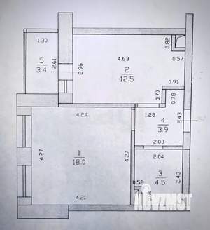 1-к квартира, вторичка, 39м2, 9/12 этаж