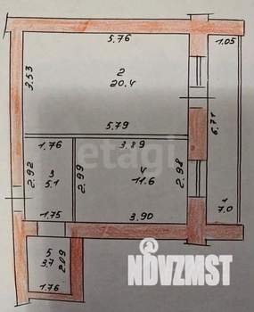 1-к квартира, вторичка, 45м2, 2/9 этаж