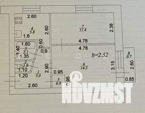 2-к квартира, вторичка, 41м2, 5/5 этаж